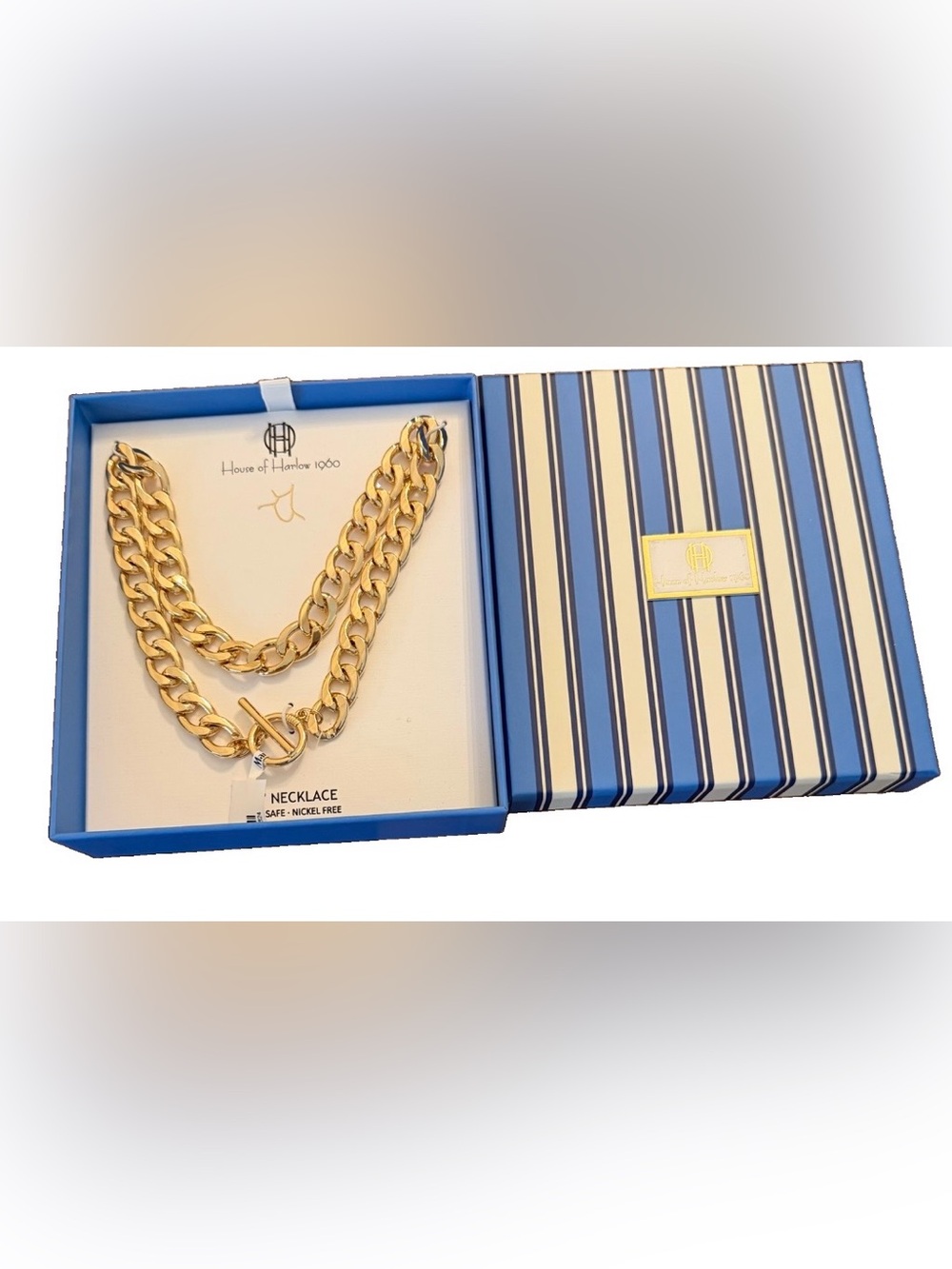 House of Harlow 1960 Chunky Cuban Gold Chain Necklace 18” NWT